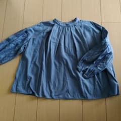 SM2 刺繍袖　スモックプルオーバー　青のサムネイル