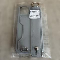 iPhone 13 ケース ストラップ付き カードホルダー グレーのサムネイル