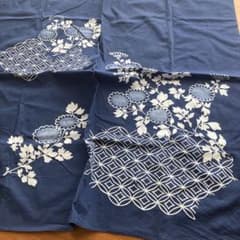 風呂敷 藍色 菊 七宝文様 和装小物