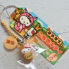 ご当地キティ 根付 奈良限定 鹿せんべい ストラップ タグ付き 未開封