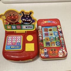 アンパンマン　おもちゃ　ミニレジスターとスマートフォンの２つセットのサムネイル
