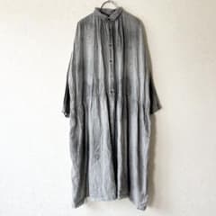 ICHI Antiquites 草木染めシャツ ICHI Antiquite's 草木染めリネンシャツワンピース 墨色 - メルカリ