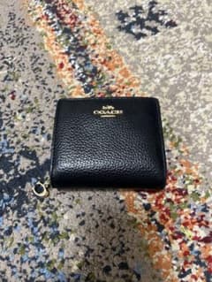 COACH コーチ 二つ折り財布 レザー ブラック Cチャームのサムネイル