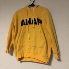 ANAP ロゴプリント プルオーバーパーカー イエローのサムネイル