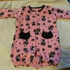 【出産応援】新生児ロンパース/黒猫のサムネイル