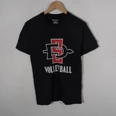 00s Champion カレッジ 半袖T 黒 SDSU バレーボール ロゴ - メルカリ