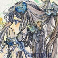 手描きイラスト オリジナルイラスト アナログイラスト 水彩画 原画 No