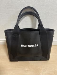BALENCIAGA 黒 ネイビーカバス　トートバッグXS レザー　斜めがけのサムネイル