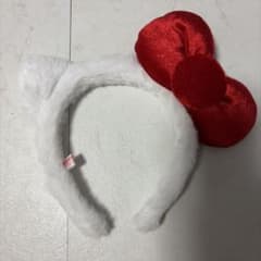 ハローキティ カチューシャ ホワイト ファー レッドリボンのサムネイル