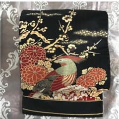 ❤️圧倒的に美しいアンティーク名古屋帯❤️ 牡丹に金鶏 美品 ☆匿名