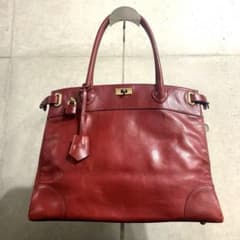 HAMANO 濱野 皇室御用達 レザー トートバッグ 赤 vintage A4のサムネイル