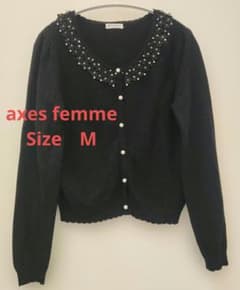 axes femme カーディガン 長袖 ブラック Mのサムネイル