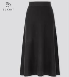 UNIQLO ユニクロ 3Dコットンフレアスカート Sサイズ ブラックのサムネイル