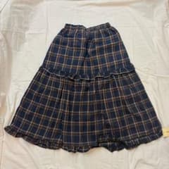 coko チェック柄 ロングスカート インディゴ Fのサムネイル