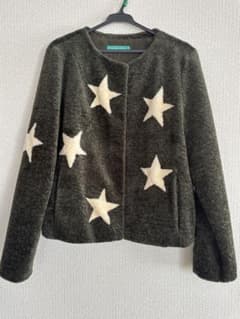 【RULE bis】スター 星柄ノーカラーボアジャケット