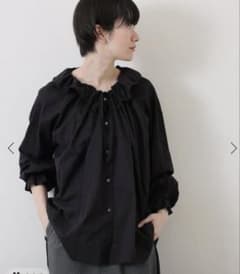 journal standard Luxeブラック フリルバルーンスリーブシャツ journal standard Luxeブラック フリルバルーンスリーブシャツ