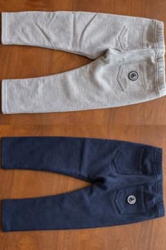 プチバトー スウェットパンツ 2枚セット 90 95 100 グレー ネイビーのサムネイル