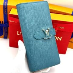★箱付極美品☆ルイヴィトン LVヴェルティカルウォレット ライトブルー 長財布 ☆箱付極美品☆ルイヴィトン LVヴェルティカルウォレット ライトブルー