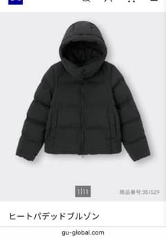 GU ヒートパデッドブルゾン2024年 黒レディースLサイズ 351529 - メルカリ