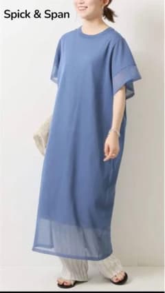 Spick & Span スピックアンドスパン♡シアーニットワンピースFブルーのサムネイル