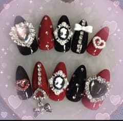 量産型 地雷 韓国 地雷 y2k カメオ 赤黒 ガーリー オーダー