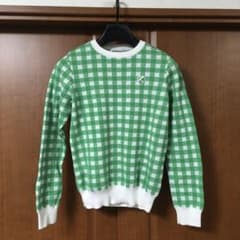 美品 ジャックバニー チェック ニット 1 セーター 緑白 TSI