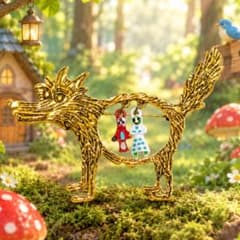 オオカミ＊赤ずきんちゃん＊ブローチ＊童話