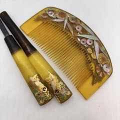 071213 アンティーク 金芝 かんざし 櫛笄 簪 - メルカリ