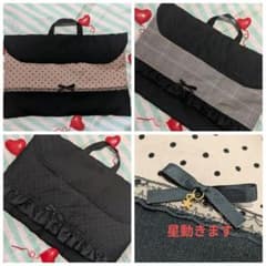 防災頭巾カバー　背もたれあり　チェック　水玉　女子　黒　入学