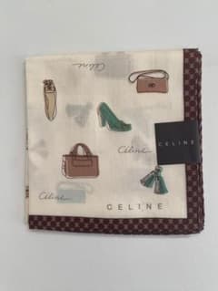 CELINE セリーヌ マカダム 大判ハンカチ　日本製 綿100% 約50cmのサムネイル