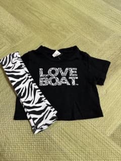 LOVE BOAT 黒 Tシャツ 90サイズ ゼブラ柄 アームカバー付きのサムネイル
