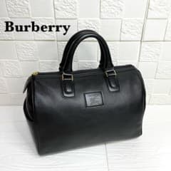 ✨極美品✨☘️Burberry☘️✨ミニボストンバッグ✨ノバチェック✨シボ革✨黒✨ ✨極美品✨☘️Burberry☘️✨ミニボストンバッグ✨ノバチェック✨シボ