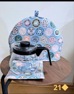 21◇お皿柄 ティーコゼー ティーポットカバー ハンドメイド