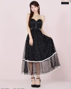 ROBE de FLEURS パール装飾 ドレス ブラックのサムネイル