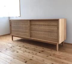 最終値下げ☆サイドボード オーク無垢材 キャビネット 北欧インテリア