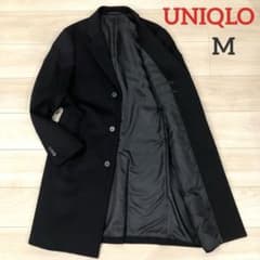 極美品✨UNIQLO ユニクロ チェスターコート カシミア混 ブラック M