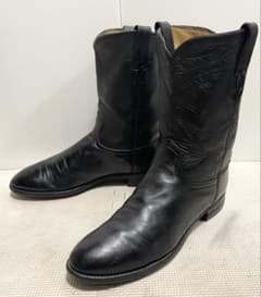 メキシコ製Justinジャスティンペコスウエスタンブーツ10Dレザー黒PECOS メキシコ製Justinジャスティンペコスウエスタンブーツ10Dレザー黒PECOS