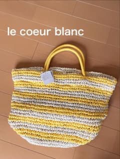 ルクールブラン　カゴバッグ　未使用lecoeur blanc ボーダー　かごのサムネイル