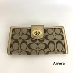 COACH コーチ シグネチャー ターンロック 長財布 ウォレット 財布