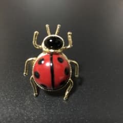 新品】【フィリップ フェランデス】てんとう虫デザイン リング 赤黒