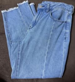 GU センターシーム デニムパンツ ライトブルーのサムネイル