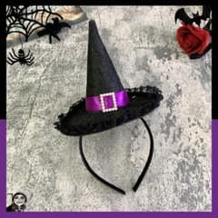 カチューシャ 魔女の帽子 カボチャ スカル ハロウィン レディース かわいいのサムネイル