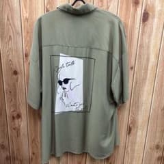 TIMELY WARNING タイムリーワーニング　半袖シャツ オリーブ Lのサムネイル
