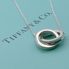 極美品✨　ティファニー　ネックレス　ダブルリング　インターロッキング　925 極美品✨Tiffany ネックレス インターロッキング ダブルリング 1837