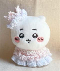 치이카와 주름 봉제인형 박제 옷 핸드메이드 드레스 모자 첨부 핑크색