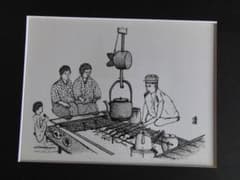 山下清、【いろり】、希少な額装用画集より、美品、日本人画家、新品