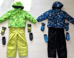 子ども用ウィンタースポーツウェアセット120サイズ　グローブ、ミトン付　2セットのサムネイル