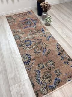 レア!! 201×76cm トルコ　ヴィンテージ　ランナーラグ　1970s レア!! 201×76cm トルコ ヴィンテージ ランナーラグ 1970s - メルカリ