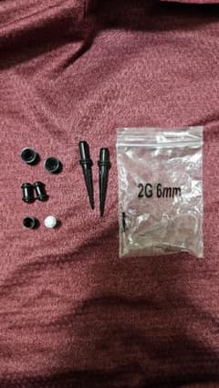 ボディピアスセット 2G 6mm ブラックのサムネイル