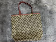 【美品】GUCCI グッチ GG柄 トートバッグ ヴィンテージ ベージュ レザーのサムネイル